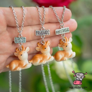 Кулон для троих друзей "Best Friends Forever. Благородные олени"